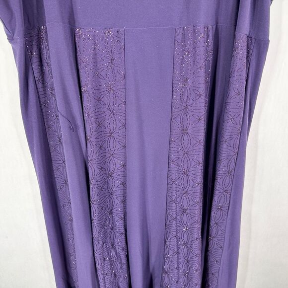 Maggie Barnes Plus Size 18W Dress Purple Sparkly Midi Formal Sleeveless‎ 1694 - Picture 4 of 9